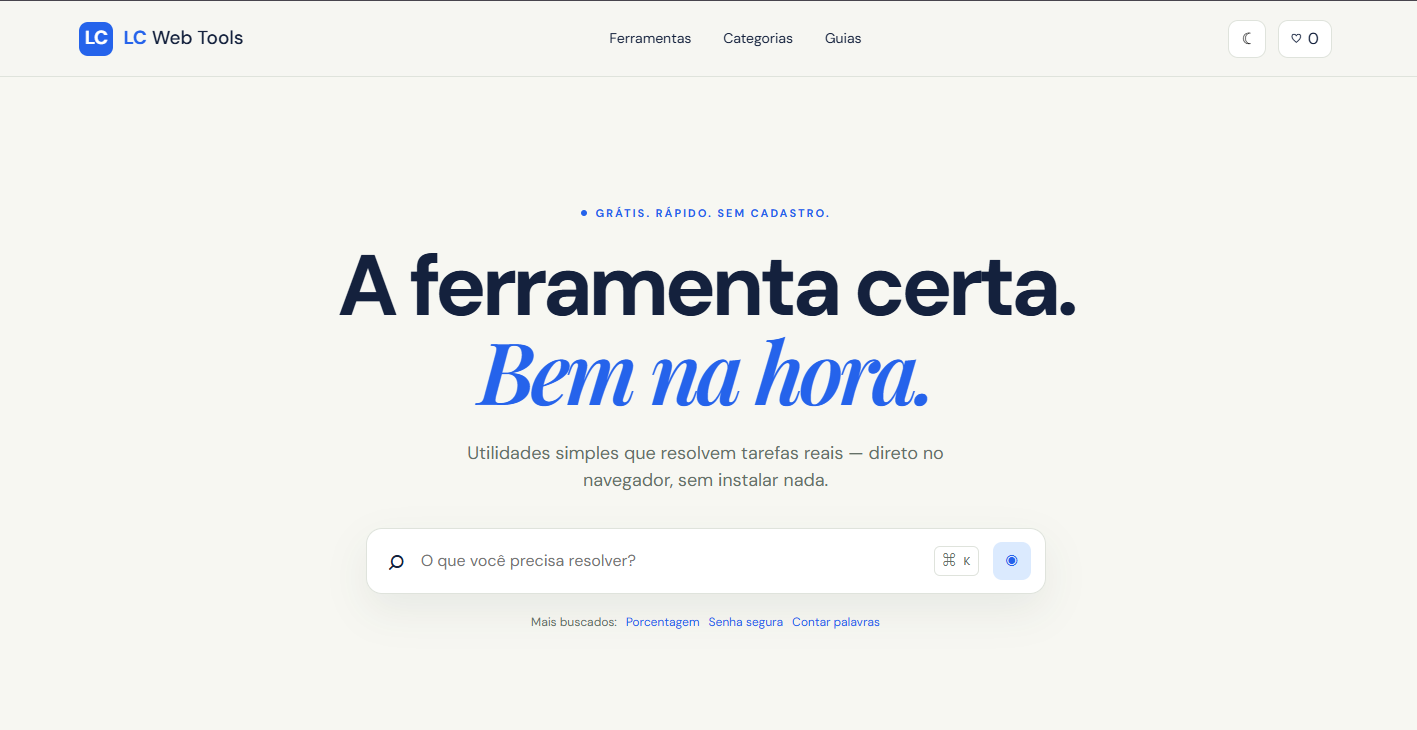 Web Site com diversas ferramentas prontas para uso